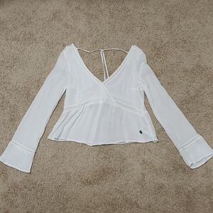 Hollister white blouse